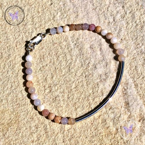 Australian Agate Beaded Tube Bracelet